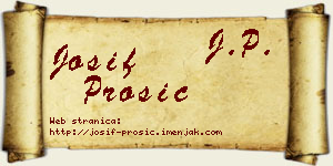 Josif Prošić vizit kartica